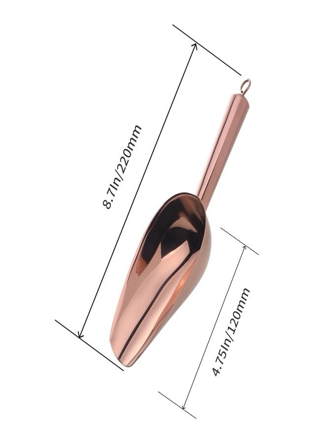 ARKLOID 1PC 6 OZ Stainless Steel Ice Scoop for Kitchen Bar Party(Rose Gold) - Image 2